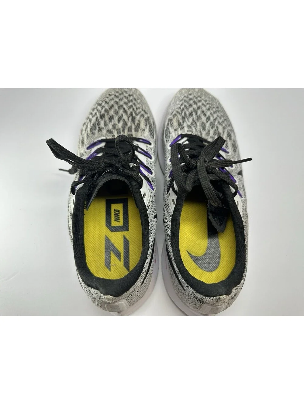 Nike Air Zoom Pegasus 36 AQ2203-104 White Black Purple Mesh Men's Sneaker